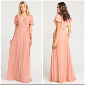 Show me your mumu Noelle flutter wrap maxi dress